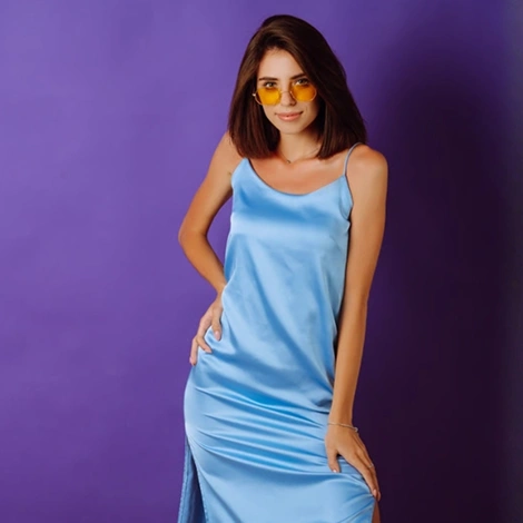 Sapphire Satin Slip Details-Silkaorvian